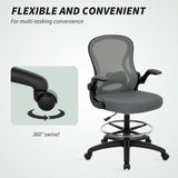 Fabric Home And Office Chair 59cm Wide With Flip-Up Armrest - Velmora