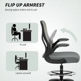 Fabric Home And Office Chair 59cm Wide With Flip-Up Armrest - Velmora