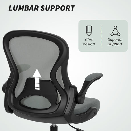 Fabric Home And Office Chair 59cm Wide With Flip-Up Armrest - Velmora