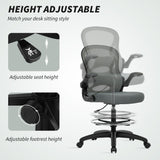 Fabric Home And Office Chair 59cm Wide With Flip-Up Armrest - Velmora