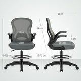 Fabric Home And Office Chair 59cm Wide With Flip-Up Armrest - Velmora