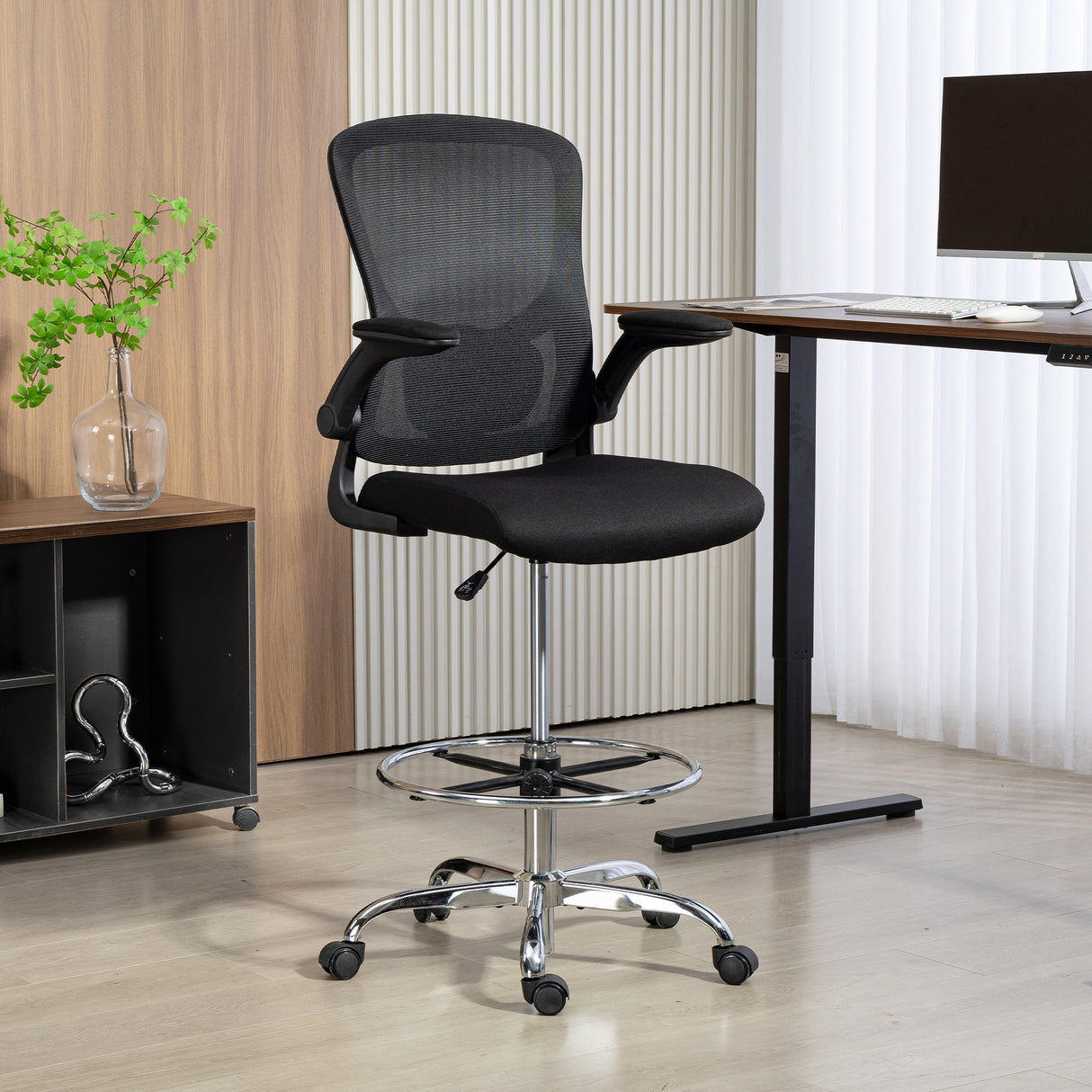 Fabric Home And Office Chair 60cm Wide With Adjustable Lumbar - Velmora