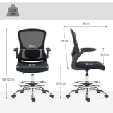 Fabric Home And Office Chair 60cm Wide With Adjustable Lumbar - Velmora