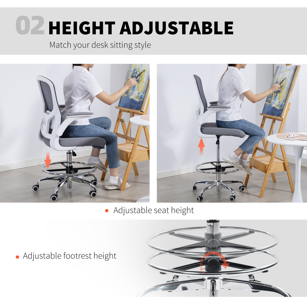 Fabric Home And Office Chair 60cm Wide With Adjustable Lumbar - Velmora