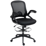Fabric Home And Office Chair 60cm Wide With Flip-Up Armrest - Velmora