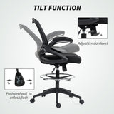 Fabric Home And Office Chair 60cm Wide With Flip-Up Armrest - Velmora