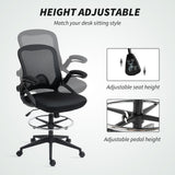 Fabric Home And Office Chair 60cm Wide With Flip-Up Armrest - Velmora