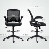 Fabric Home And Office Chair 60cm Wide With Flip-Up Armrest - Velmora