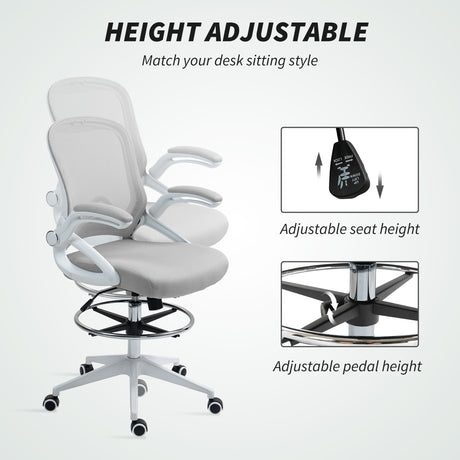 Fabric Home And Office Chair 60cm Wide With Flip-Up Armrest - Velmora