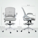 Fabric Home And Office Chair 60cm Wide With Flip-Up Armrest - Velmora