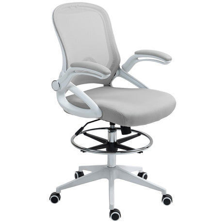 Fabric Home And Office Chair 60cm Wide With Flip-Up Armrest - Velmora