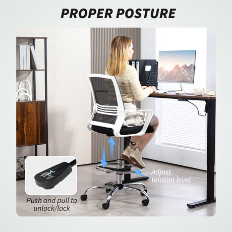 Fabric Home And Office Chair 66cm Wide With Adjustable Foot Ring - Velmora