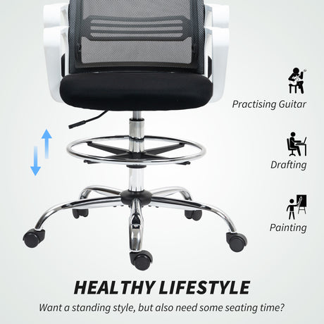 Fabric Home And Office Chair 66cm Wide With Adjustable Foot Ring - Velmora