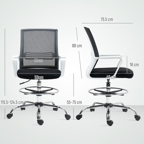 Fabric Home And Office Chair 66cm Wide With Adjustable Foot Ring - Velmora