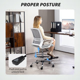 Fabric Home And Office Chair 66cm Wide With Adjustable Foot Ring - Velmora