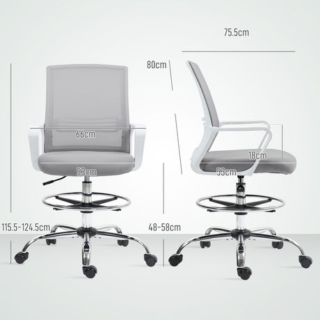 Fabric Home And Office Chair 66cm Wide With Adjustable Foot Ring - Velmora