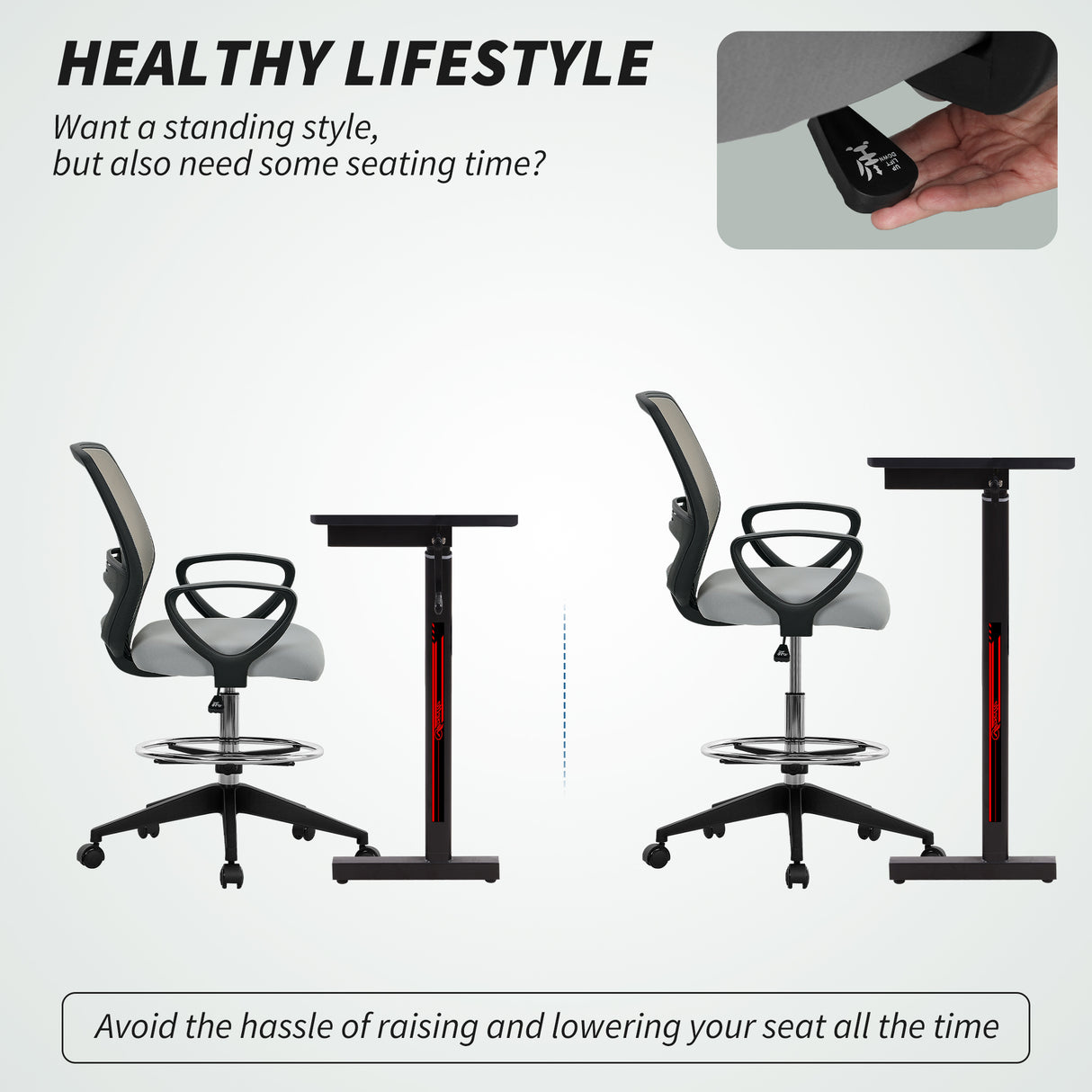 Fabric Home And Office Chair 68cm Wide With Footrest - Velmora