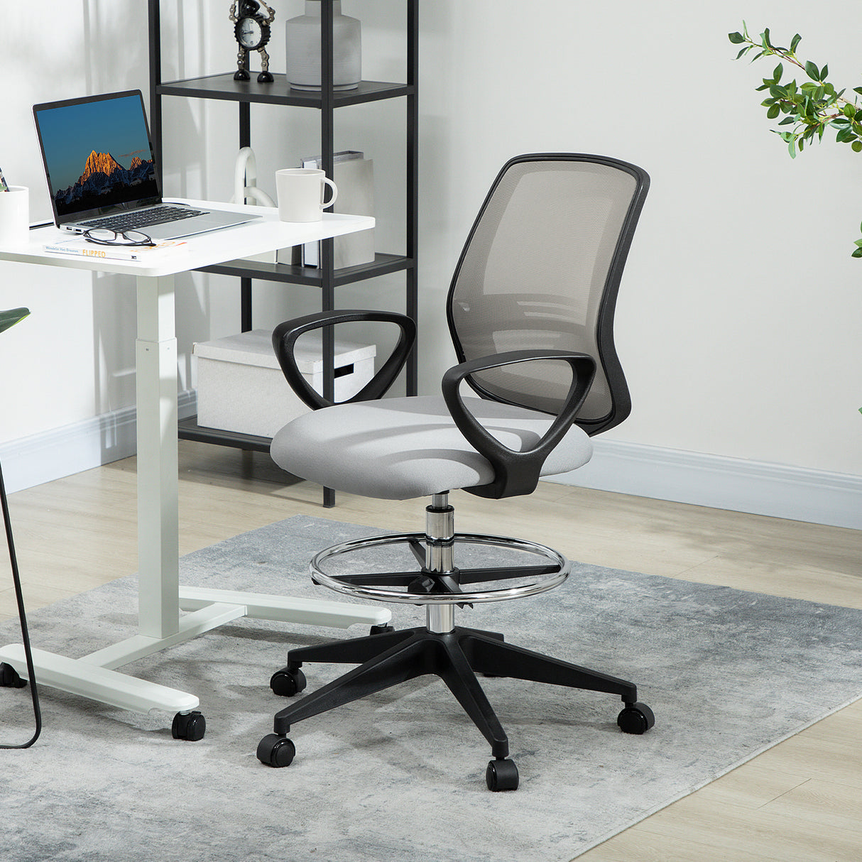 Fabric Home And Office Chair 68cm Wide With Footrest - Velmora