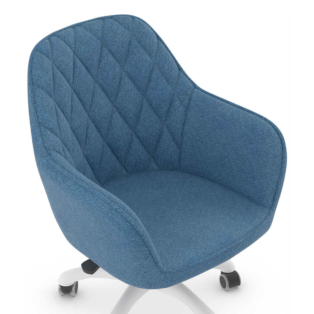 Fabric Home And Office Chair With White Frame - Arden