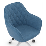 Fabric Home And Office Chair With White Frame - Arden