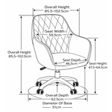 Fabric Home And Office Chair With White Frame - Arden