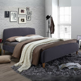Fabric King Size Bed With Slatted Base - Geneva