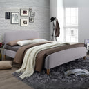 Fabric King Size Bed With Slatted Base - Geneva
