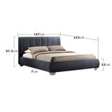 Fabric King Size Bed With Sprung Slatted Base - Braunston
