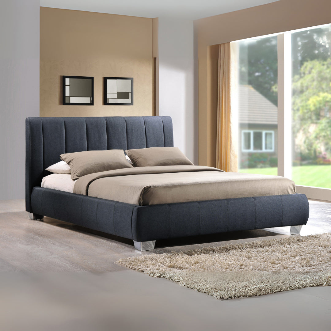 Fabric King Size Bed With Sprung Slatted Base - Braunston