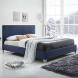 Fabric King Size Bed With Sprung Slatted Base - Brooklyn
