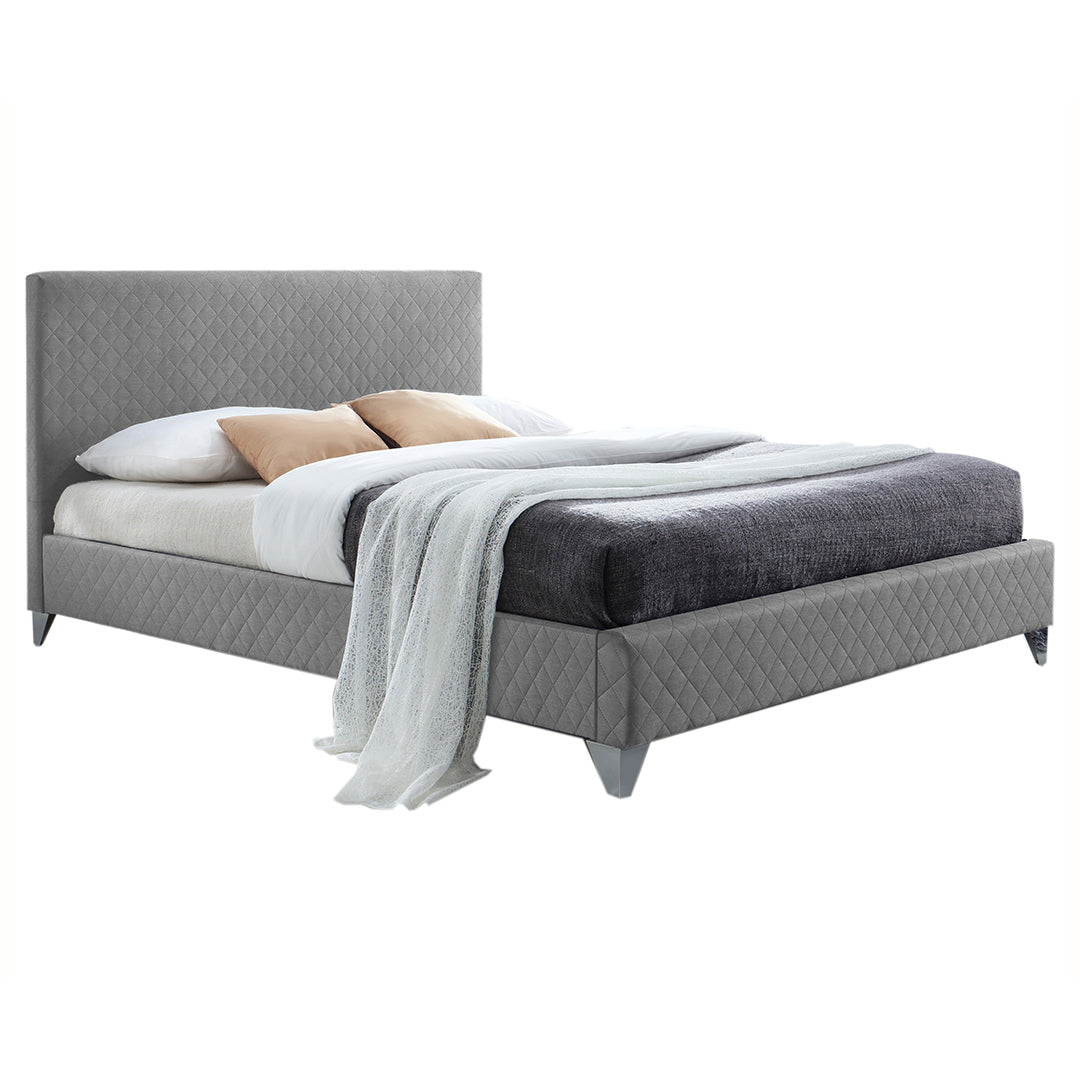Fabric King Size Bed With Sprung Slatted Base - Brooklyn