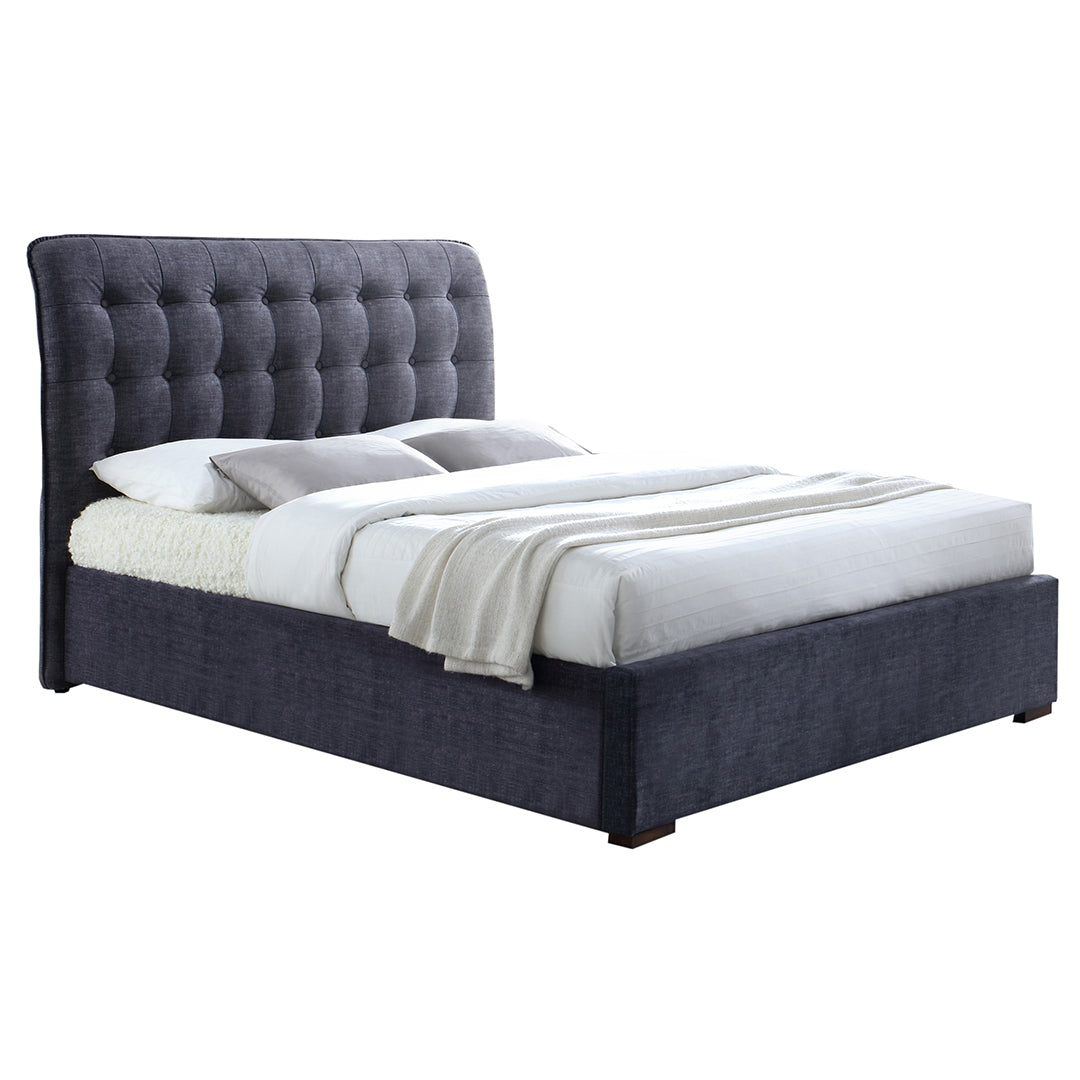 Fabric King Size Bed With Sprung Slatted Base - Hamilton