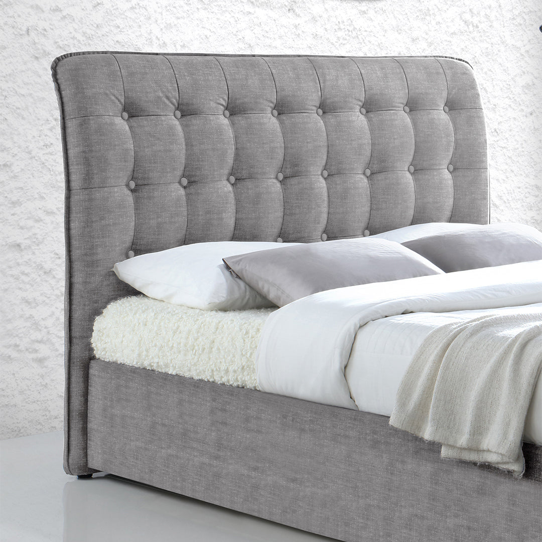 Fabric King Size Bed With Sprung Slatted Base - Hamilton