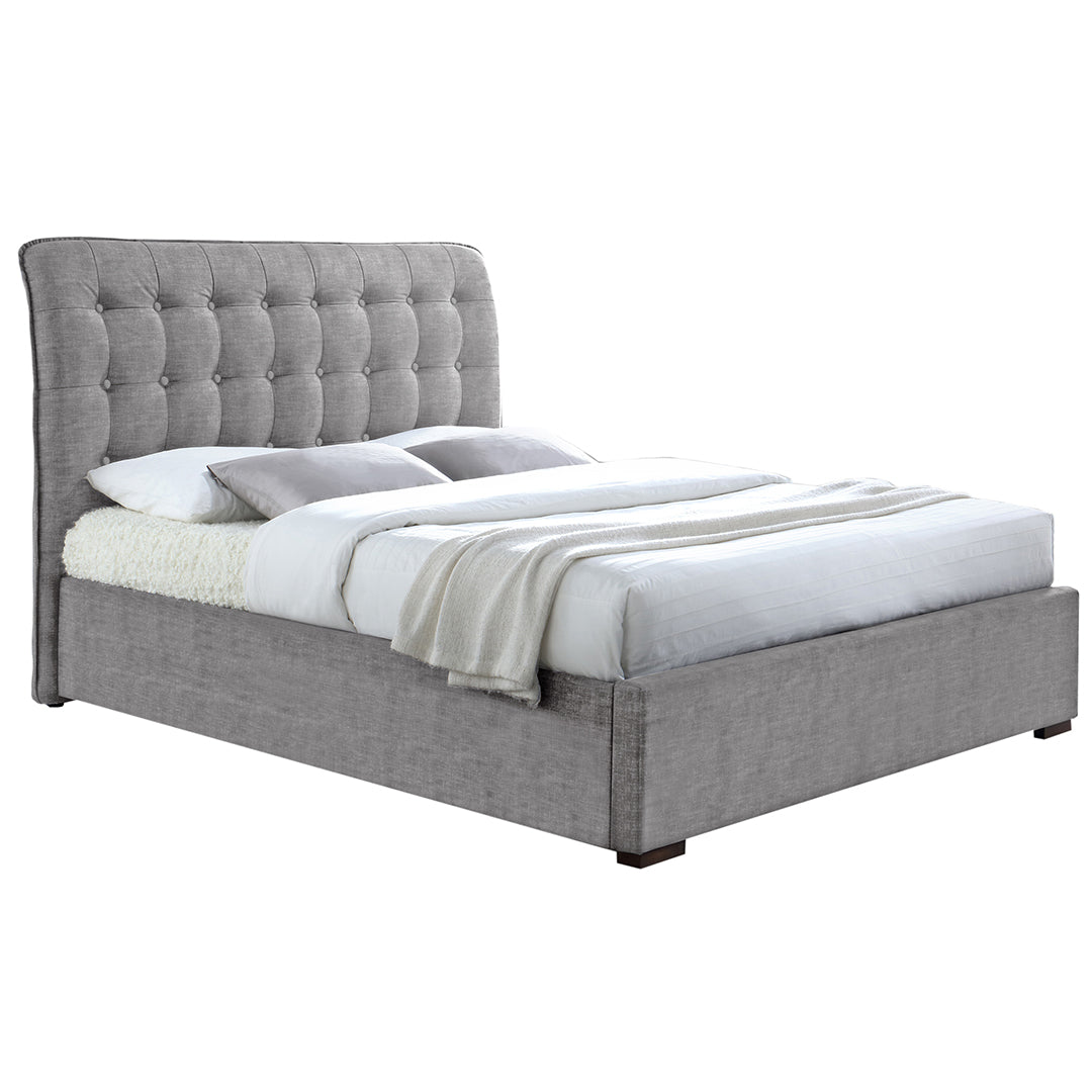 Fabric King Size Bed With Sprung Slatted Base - Hamilton