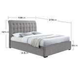 Fabric King Size Bed With Sprung Slatted Base - Hamilton