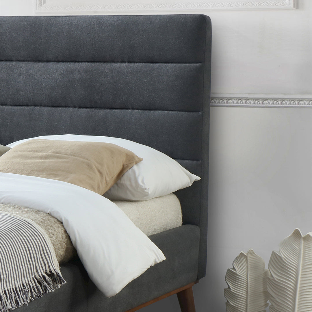 Fabric King Size Bed With Sprung Slatted Base - Mayfair