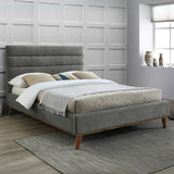 Fabric King Size Bed With Sprung Slatted Base - Mayfair