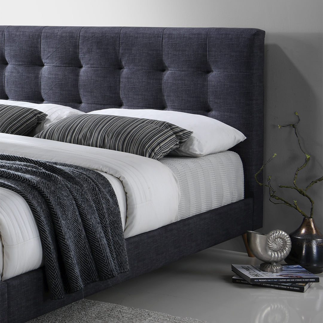 Fabric King Size Bed With Sprung Slatted Base - Novara