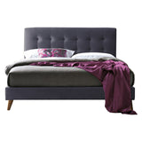 Fabric King Size Bed With Sprung Slatted Base - Novara