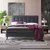Fabric King Size Bed With Sprung Slatted Base - Novara