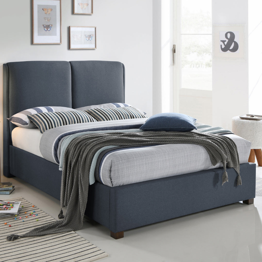 Fabric King Size Bed With Sprung Slatted Base - Oakland