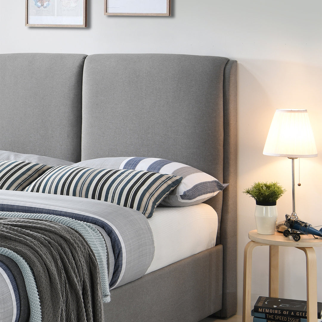 Fabric King Size Bed With Sprung Slatted Base - Oakland
