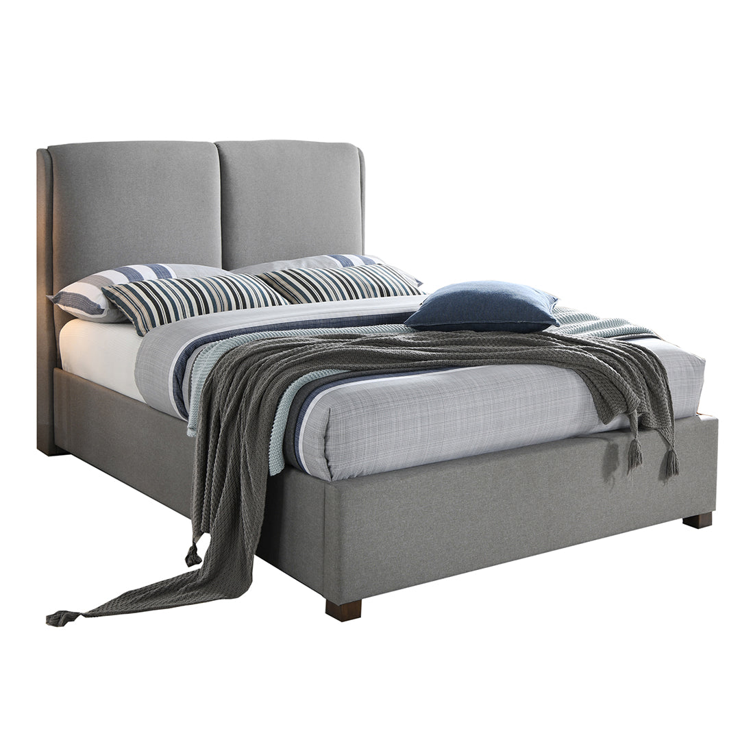 Fabric King Size Bed With Sprung Slatted Base - Oakland