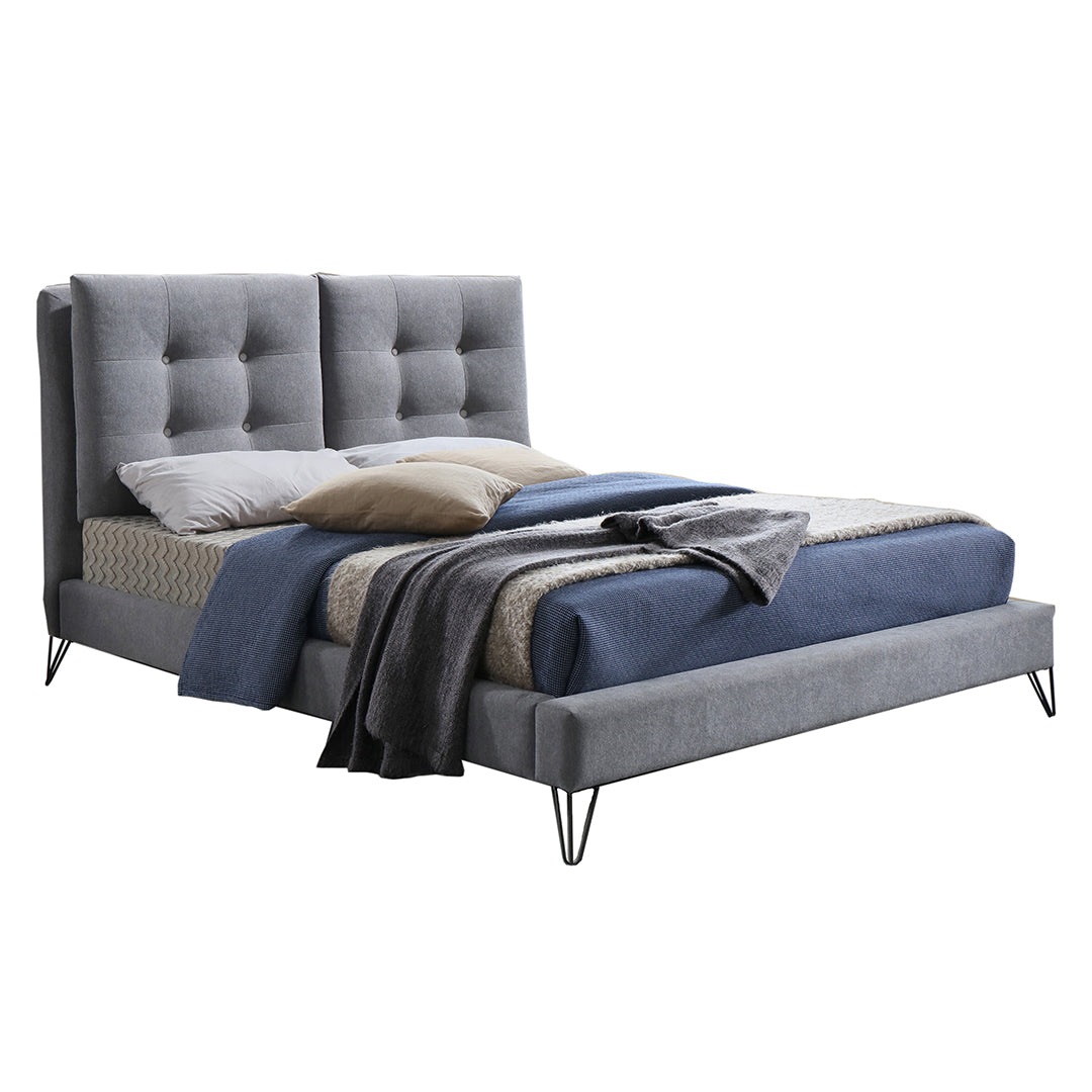 Fabric King Size Bed With Sprung Slatted Base - Tuscany