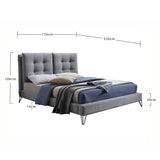 Fabric King Size Bed With Sprung Slatted Base - Tuscany