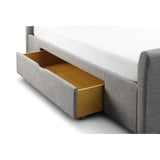 Fabric King Size Bed With 2 Drawers - Capri