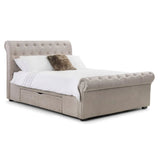 Fabric King Size Bed With 2 Drawers - Ravello
