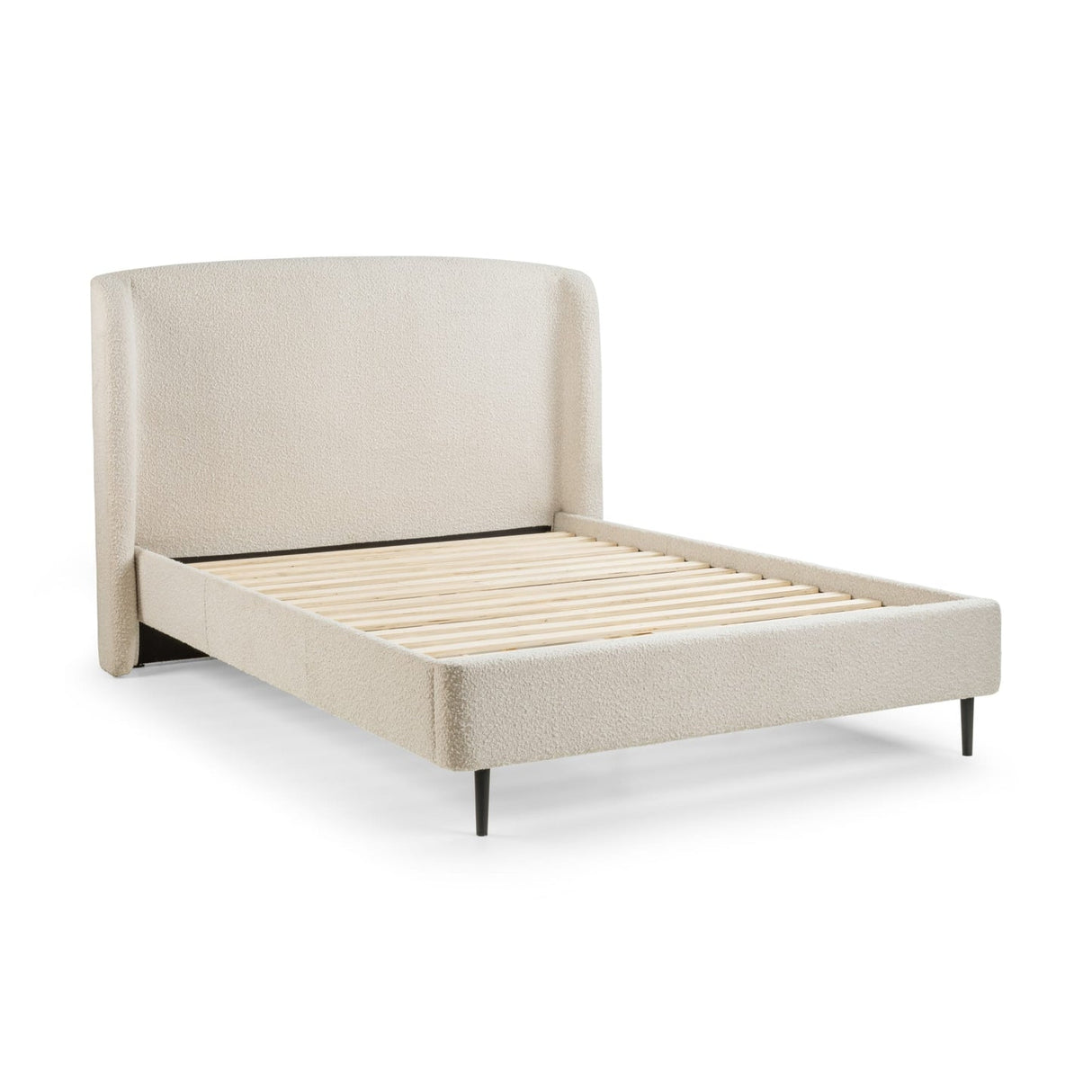 Fabric King Size Bed With Black Legs - Eden