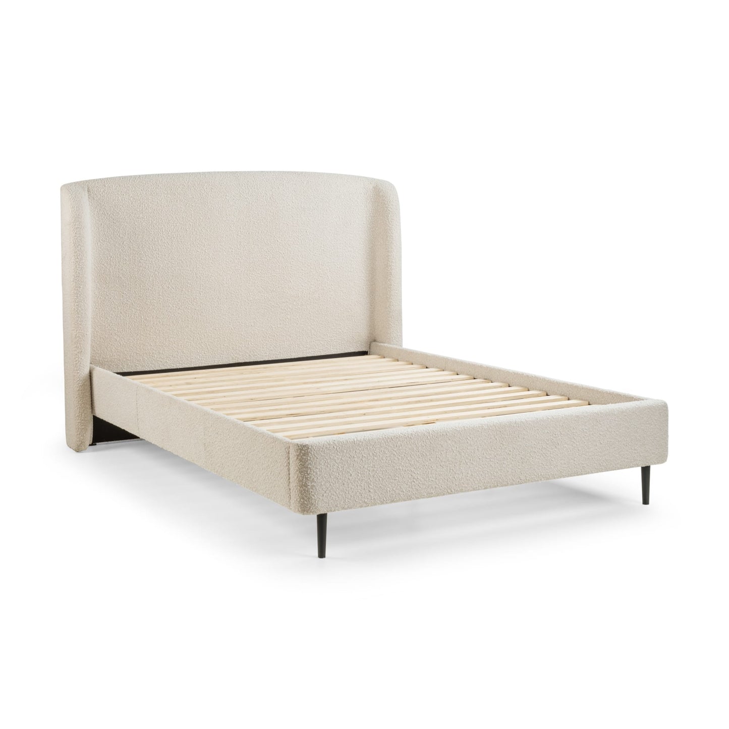 Fabric King Size Bed With Black Legs - Eden