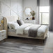 Fabric King Size Bed With Black Legs - Eden